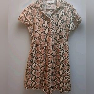 Elegant Snake Print Midi Dress